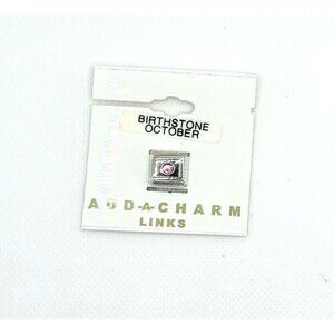 October Birthstone Add-a-Charm Italian Modular Bracelet Link